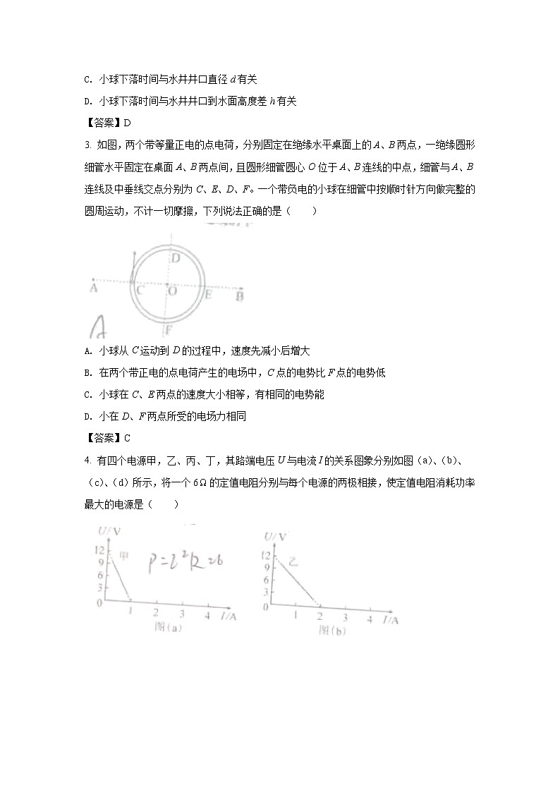 八省联考2021年湖南省普通高等学校招生适应性考试物理试卷（含答案）02