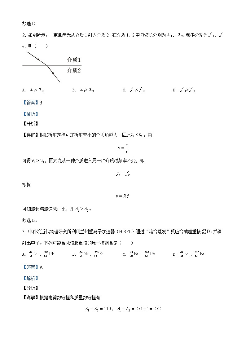 全国八省联考2021年1月辽宁省普通高等学校招生考试适应性测试物理试题解析版第2页