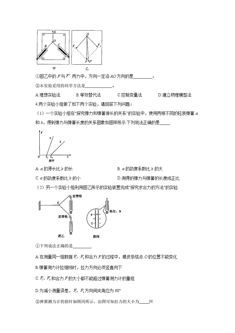 2021届高考物理二轮复习实验精解训练（3）实验：验证力的平行四边形定则03