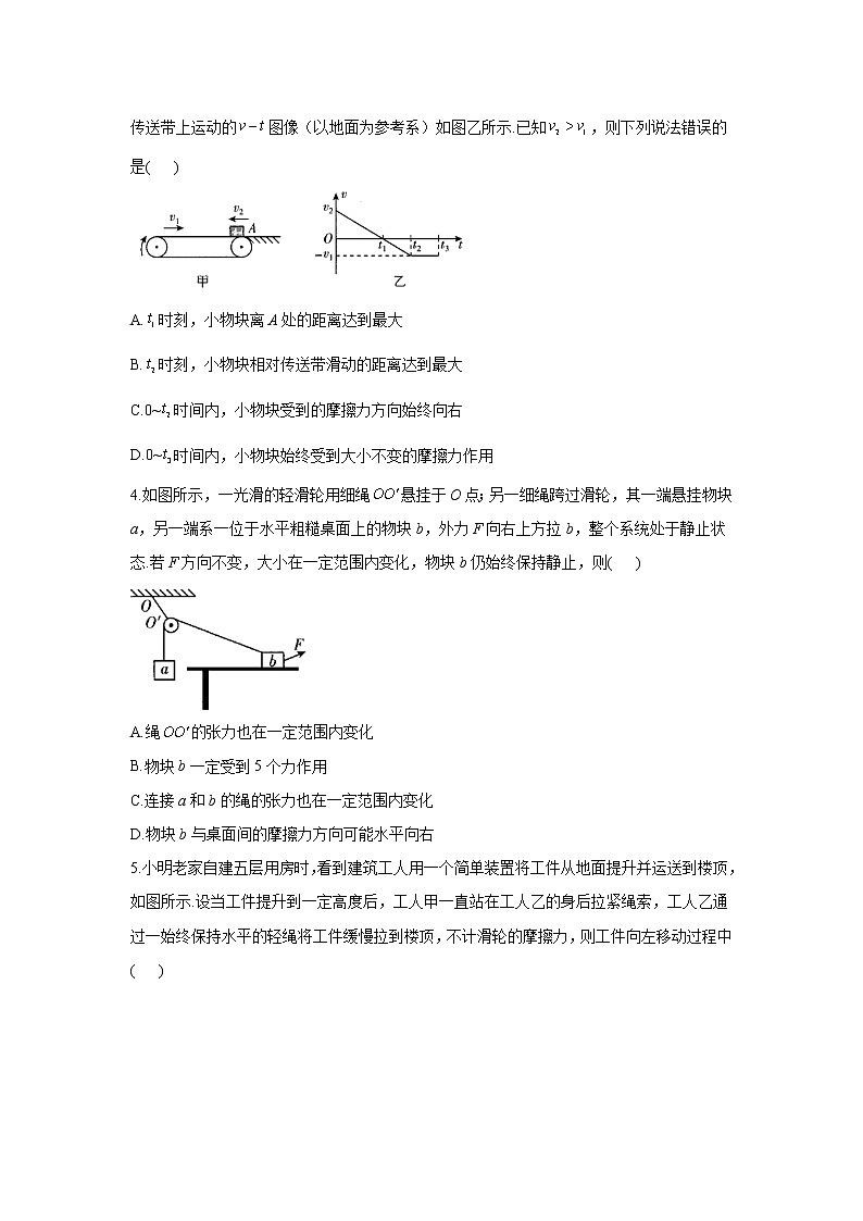 2021届高考物理二轮复习易错题型专项练习（1）直线运动与相互作用02