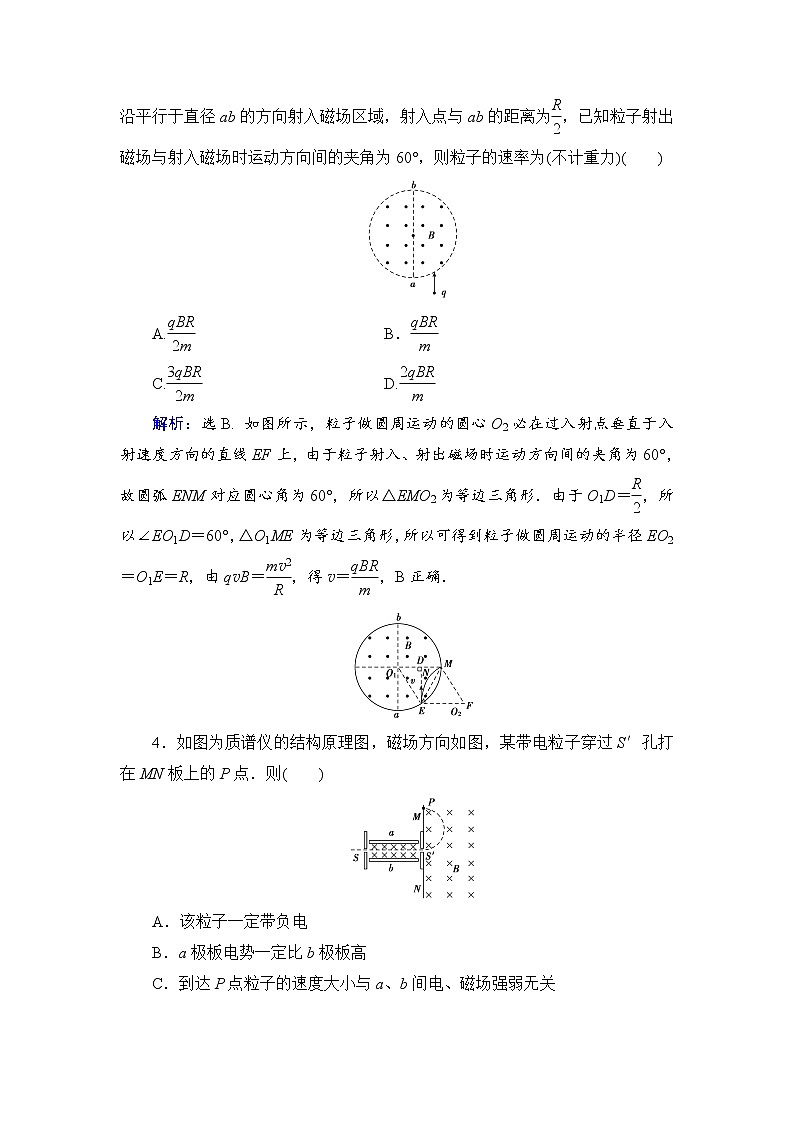 2021高考物理大一轮复习领航检测：第九章　磁场-第2节 Word版含解析02
