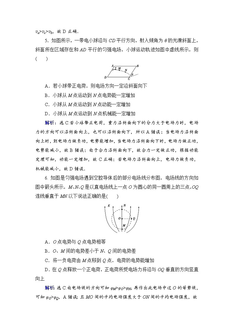 2021高考物理大一轮复习领航检测：第七章　静电场-第2节 Word版含解析03