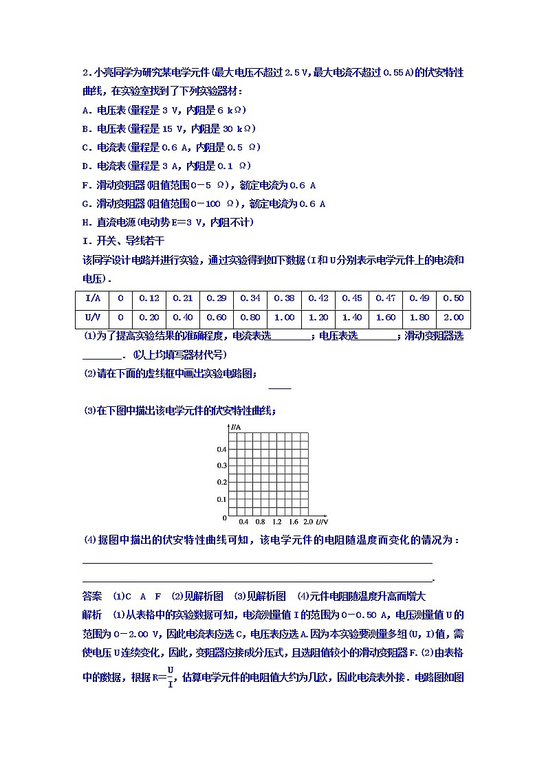 2021高考物理大一轮复习题组层级快练：第八单元 恒定电流 作业36 Word版含答案02