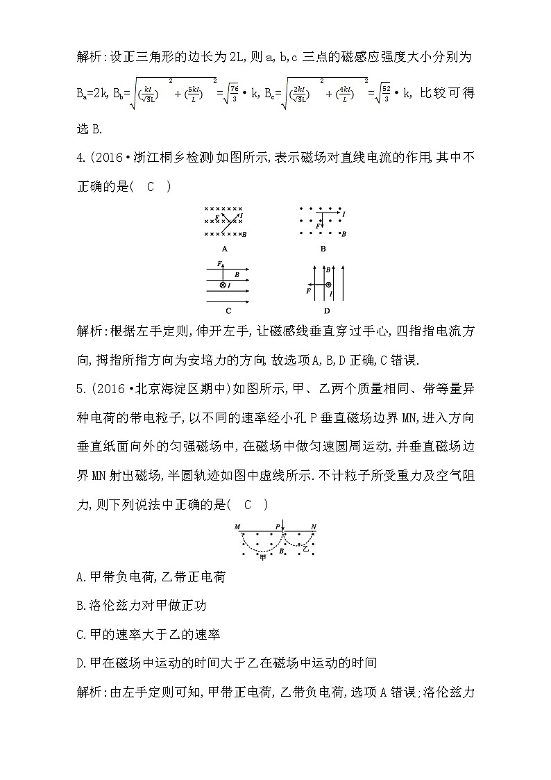 2021届高考物理（全国通用版）大一轮复习检测：《磁场》综合检测 Word版含解析03