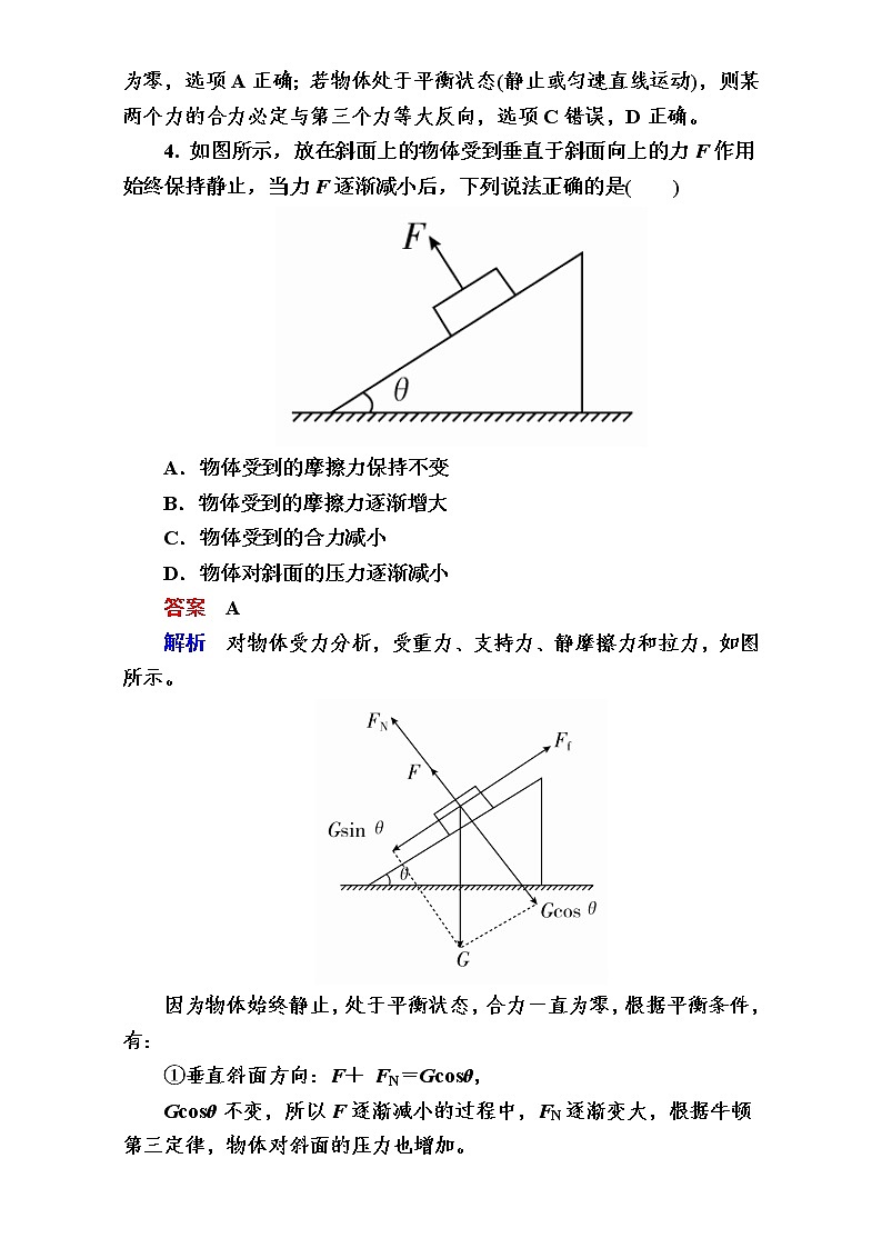2018年高考考点完全题物理考点通关练：考点6 力的合成与分解 Word版含解析03