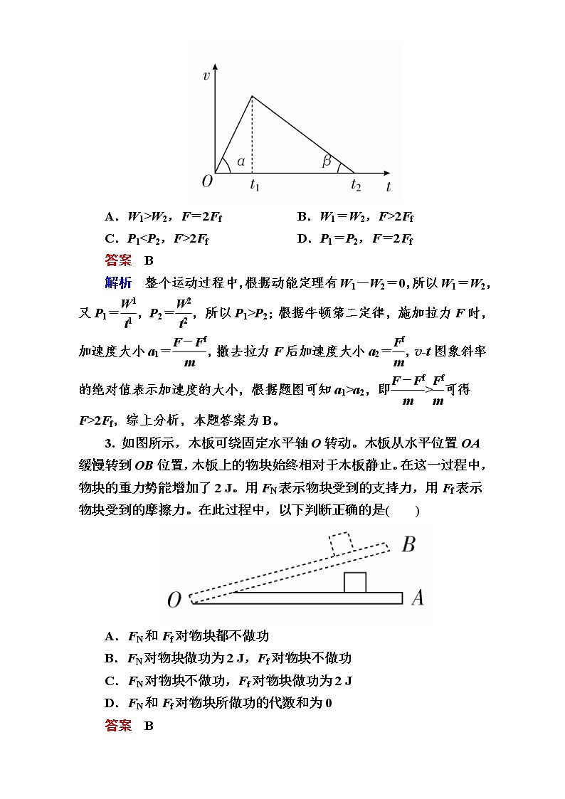 2018年高考考点完全题物理考点通关练：考点17 功和功率 Word版含解析02