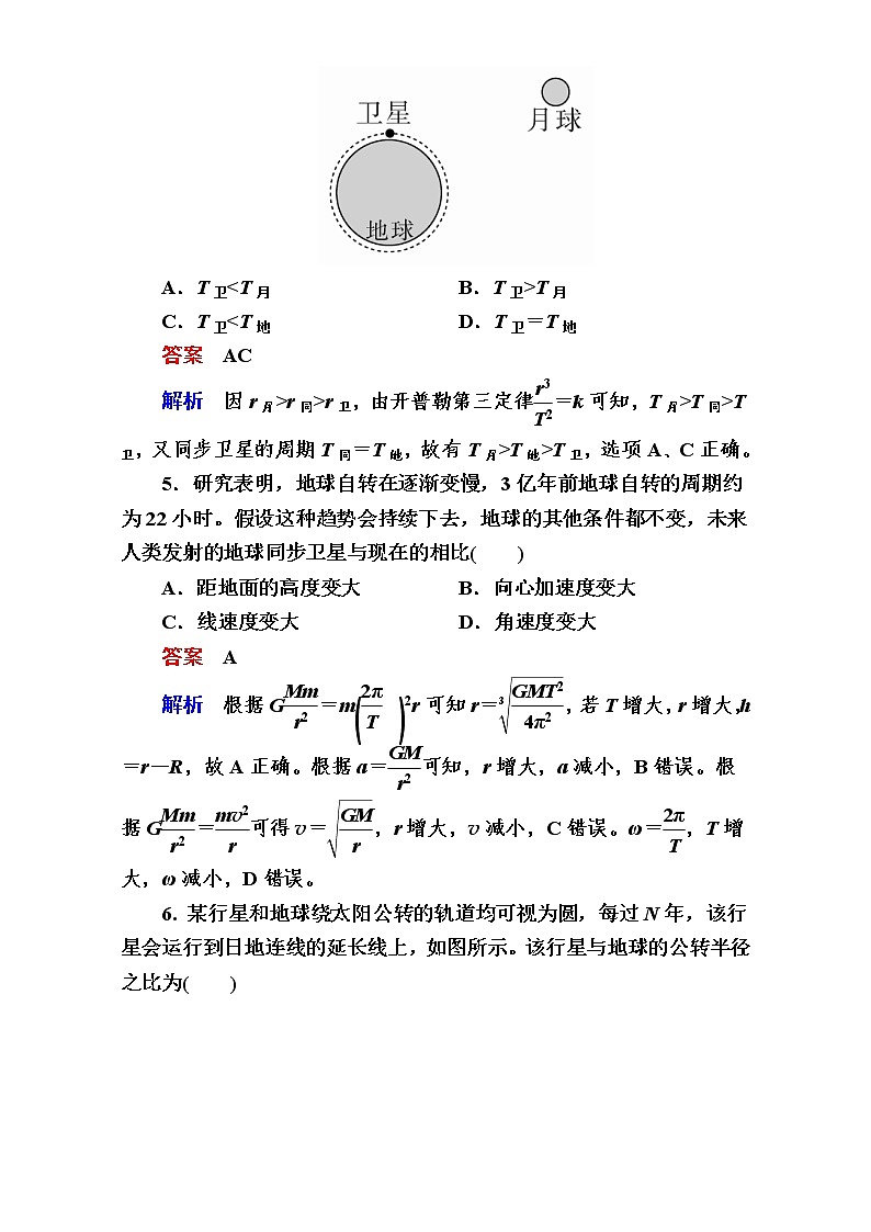 2018年高考考点完全题物理考点通关练：考点16 万有引力与航天 Word版含解析第3页