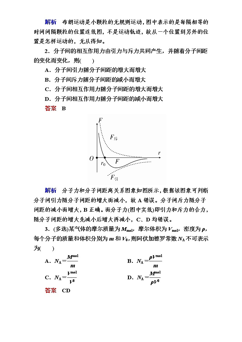 2018年高考考点完全题物理考点通关练：考点43 分子动理论 实验：用油膜法估测分子的大小 内能第2页