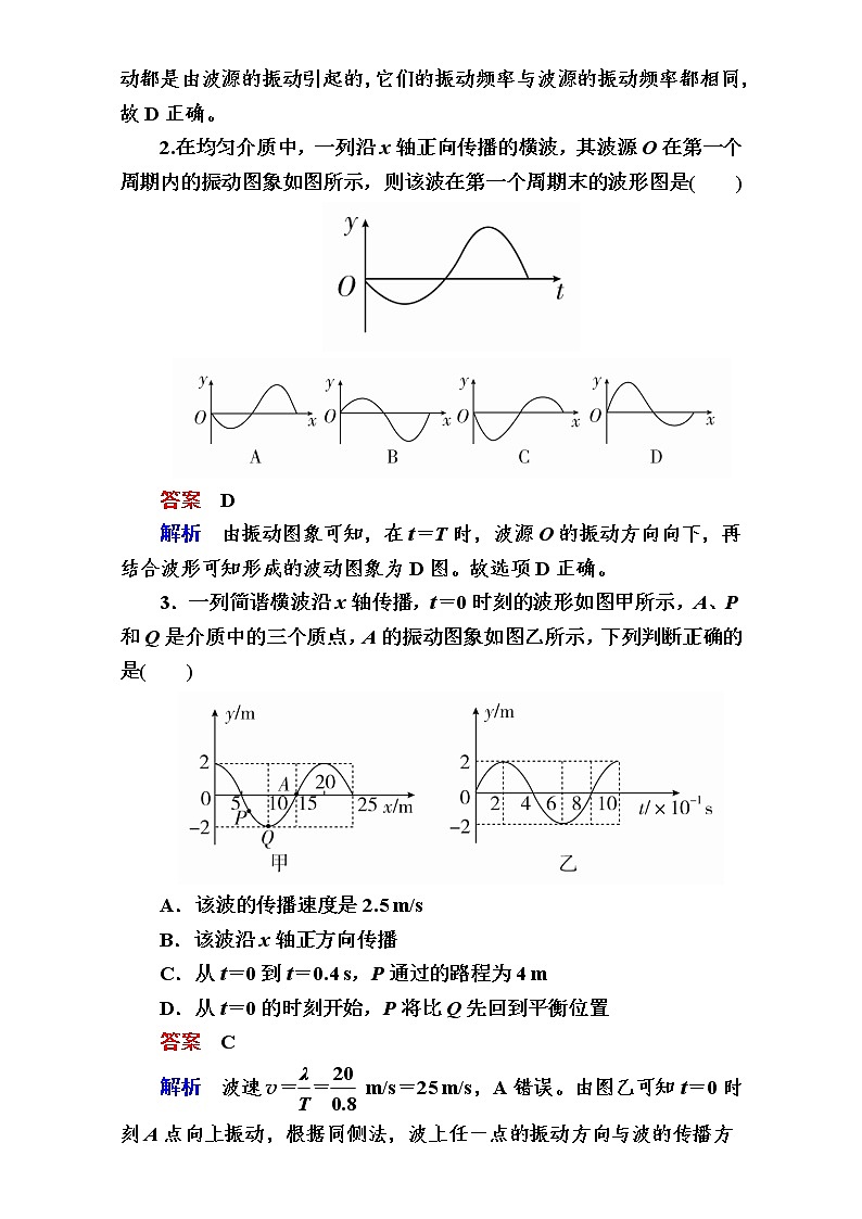 2018年高考考点完全题物理考点通关练：考点47 机械波02