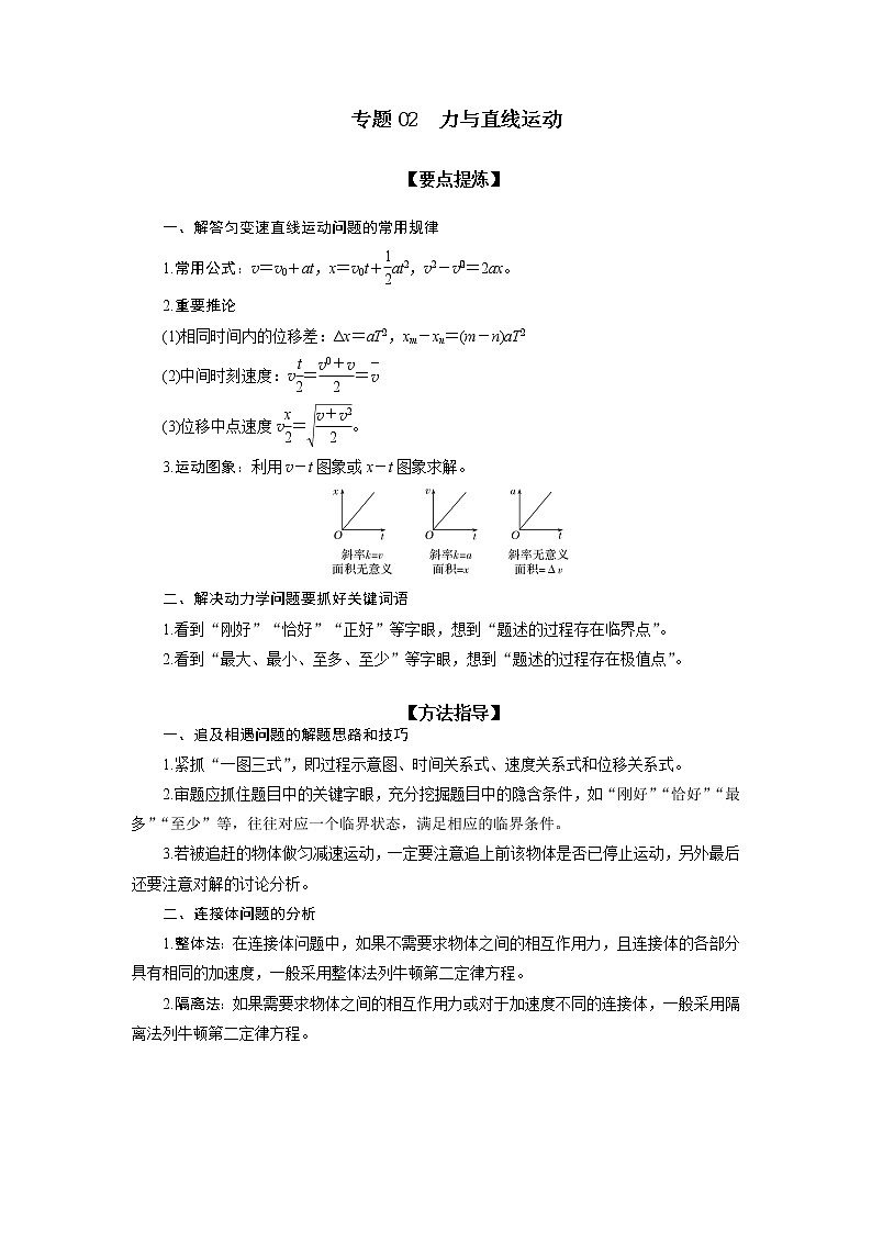 专题02 力与直线运动（解析版）第1页
