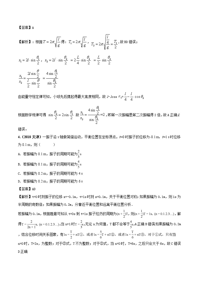 高考物理（2010~2020）真题专项练习   19 选修3-4机械振动与机械波（解析版）03