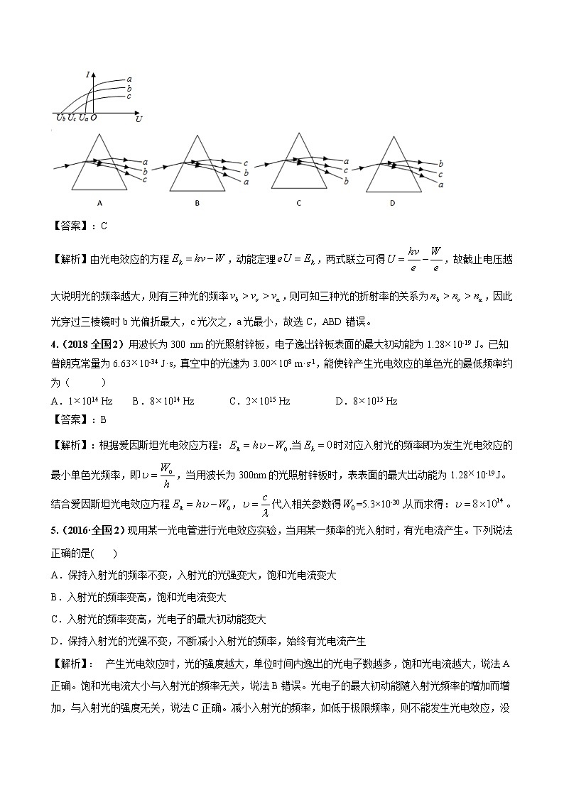 高考物理（2010~2020）真题专项练习   21 近代物理（解析版）第3页