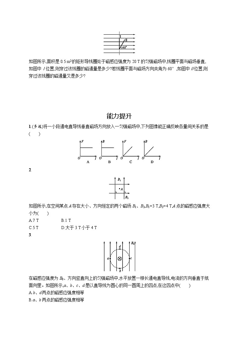 人教版（2019）物理必修第三册同步练习第十三章　2.磁感应强度　磁通量02