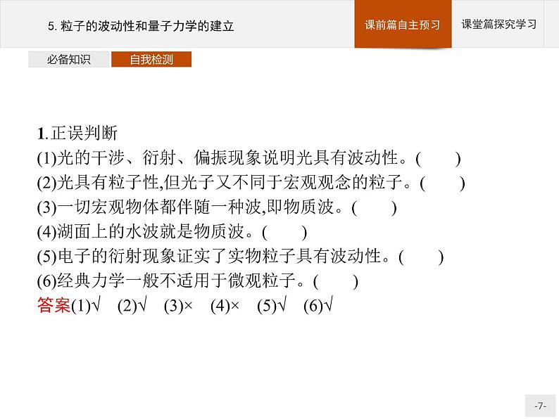 人教版物理选修第三册4.5《粒子的波动性和量子力学的建立》课件07