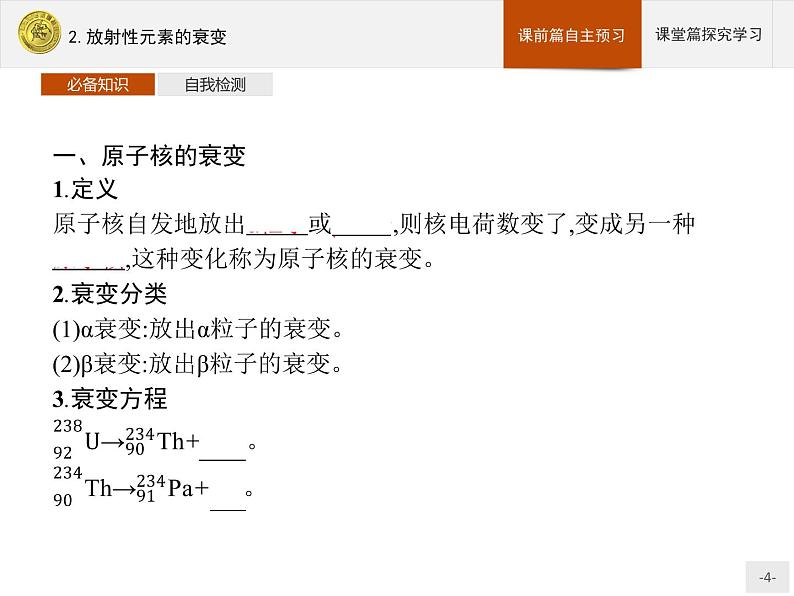 人教版物理选修第三册5.2.《放射性元素的衰变》课件04