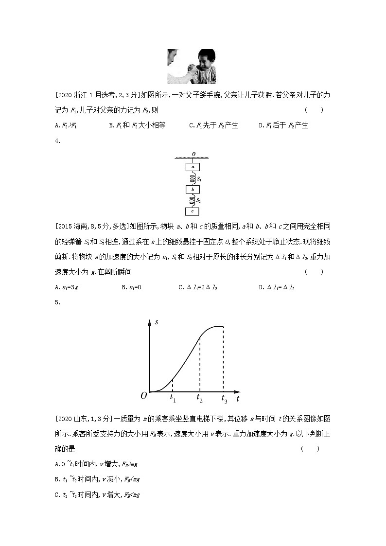 全国版2022高考物理一轮复习专题三牛顿运动定律1练习含解析第2页