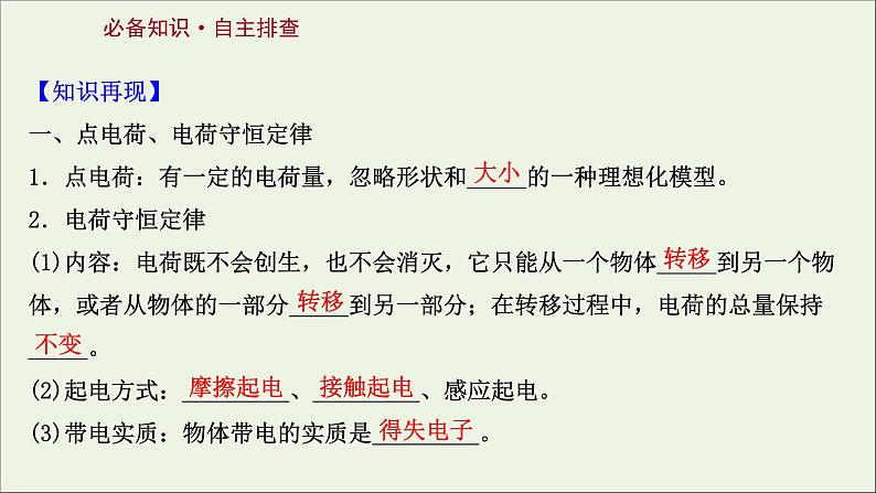 2022届高考物理一轮复习第七章静电场第1讲库仑定律电场力的性质课件新人教版02