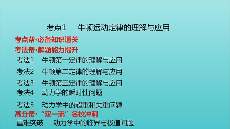 全国版2022高考物理一轮复习专题三牛顿运动定律课件08