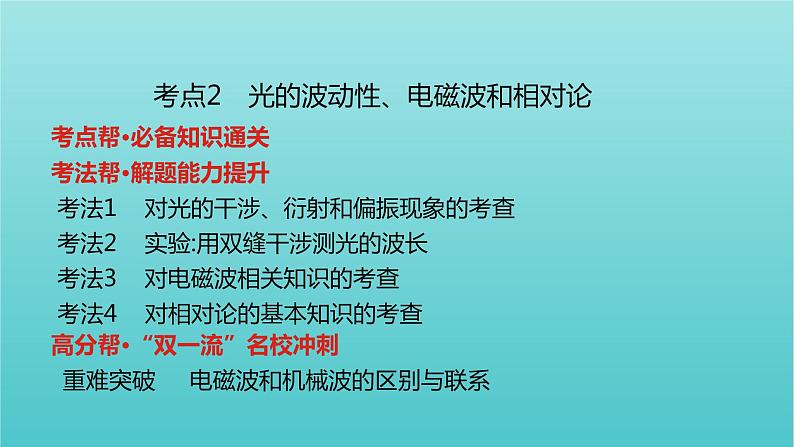 全国版2022高考物理一轮复习专题十六光学电磁波相对论简介课件08