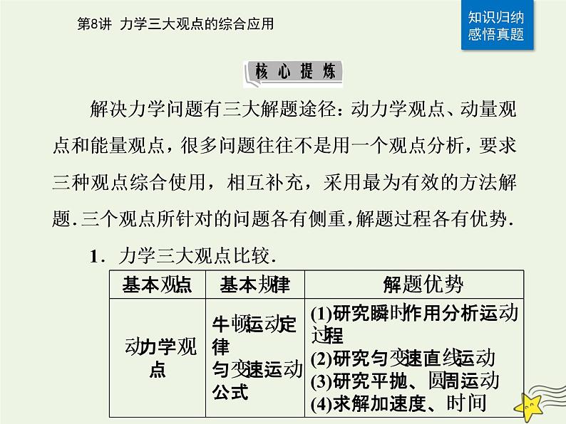 2021年高考物理二轮复习第一部分第8讲力学三大观点的综合应用课件03