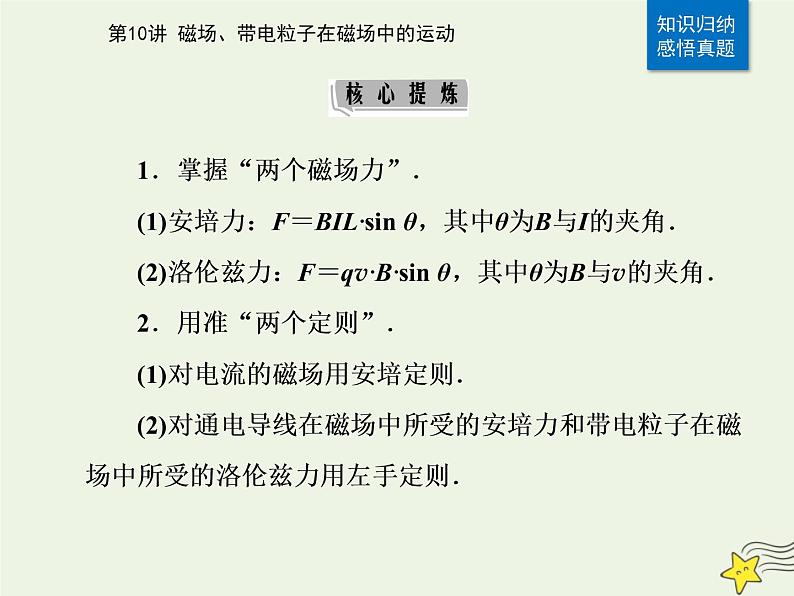 2021年高考物理二轮复习第一部分第10讲磁场带电粒子在磁场中的运动课件03