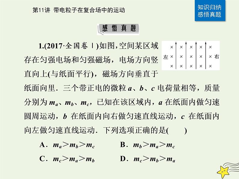 2021年高考物理二轮复习第一部分第11讲带电粒子在复合场中的运动课件05