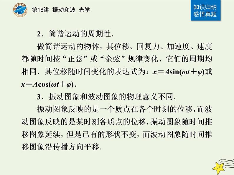 2021年高考物理二轮复习第一部分第18讲振动和波光学课件04