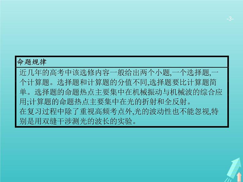 2021高考物理二轮复习第17讲机械振动与机械波光学课件03