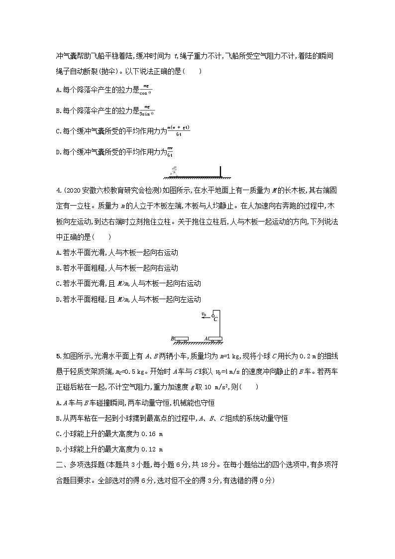 2022高考物理一轮复习单元练六动量守恒定律含解析第2页