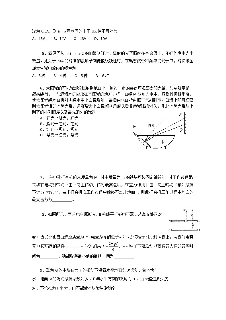 125高三物理专题突破(12)：极值和临界问题125第2页