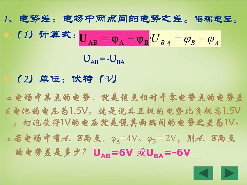 【人教版】选修（3-1）1.5《电势差》ppt课件03