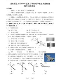 2021届浦东新区高考物理二模试卷及答案