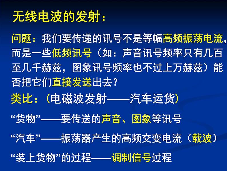 高中物理人教版选修1-1课件 电磁波的发射和接收ppt04