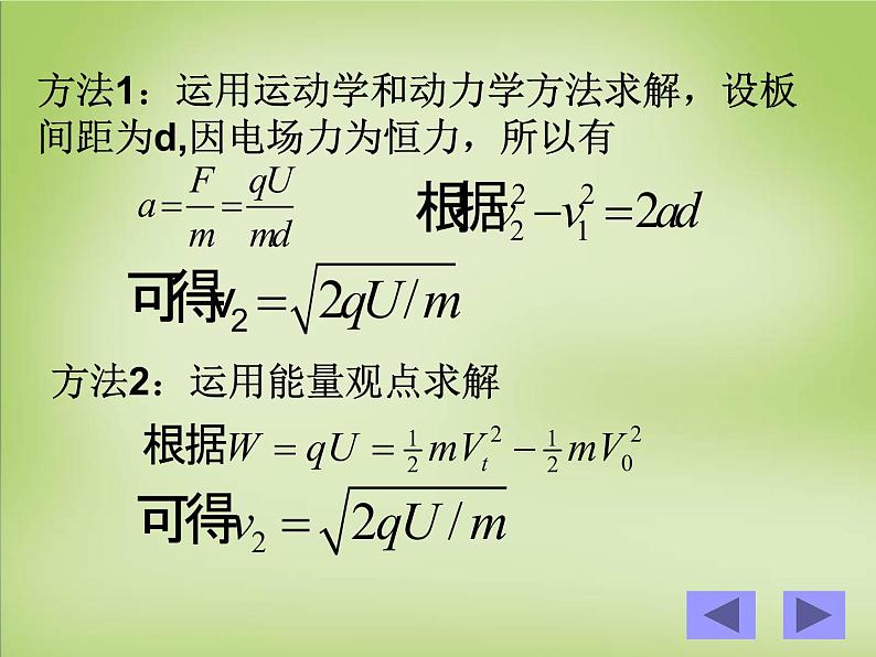 【人教版】选修（3-1）1.8《带电粒子在电场中的运动》ppt课件04