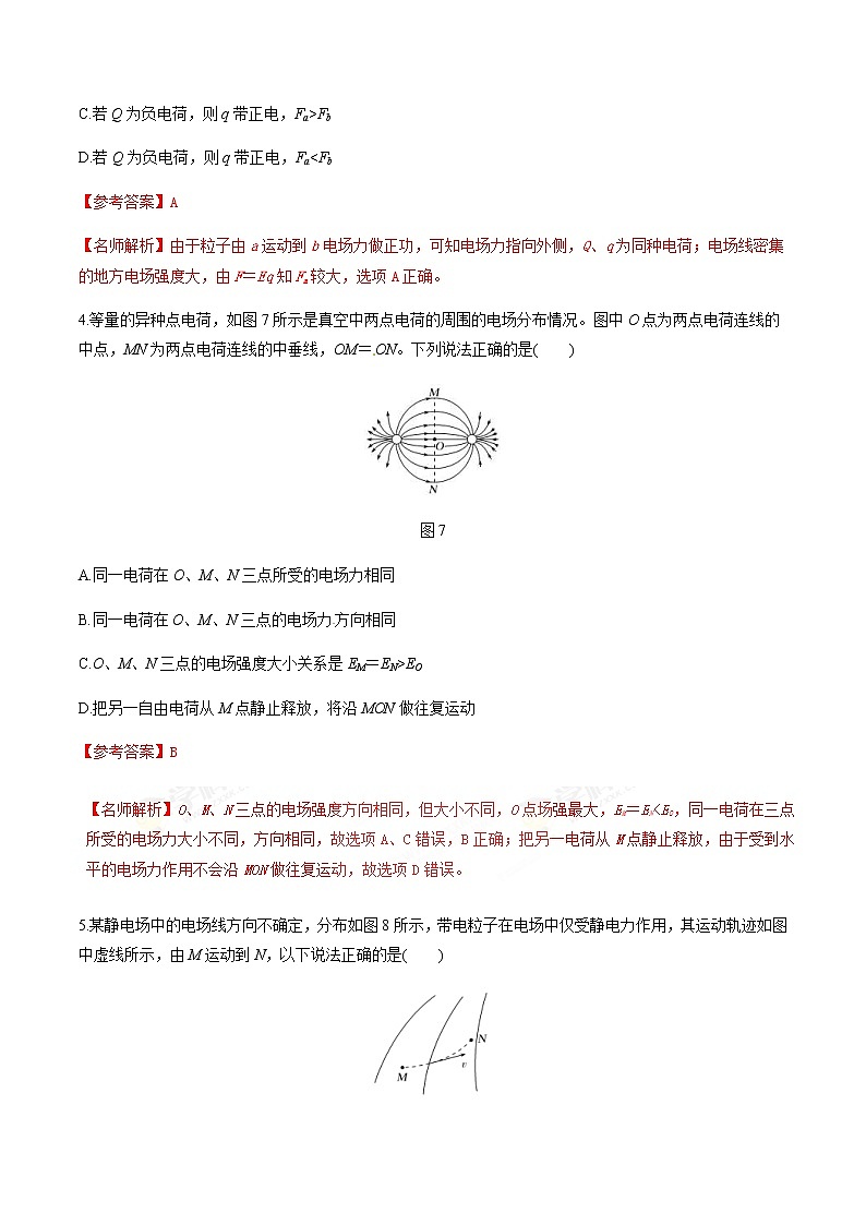高考物理二轮考点精练专题7.3《电场线》（含答案解析）第3页