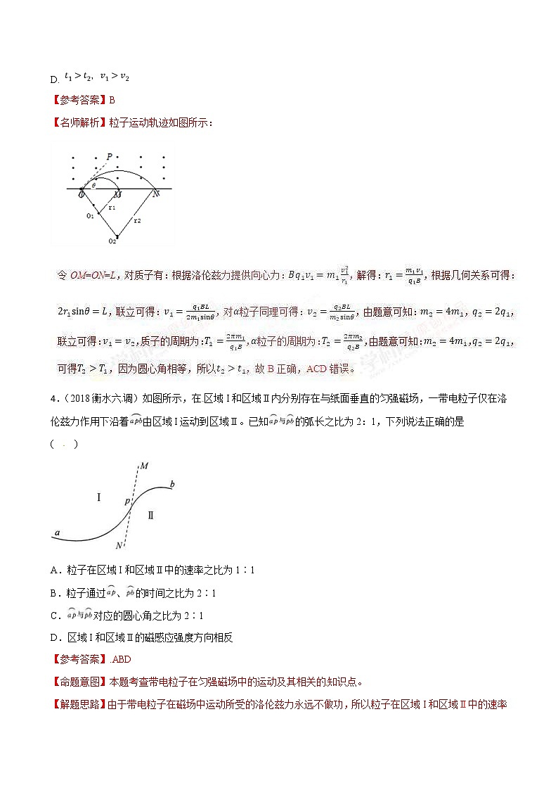 高考物理二轮考点精练专题9.4《直线边界磁场问题》（含答案解析）第3页