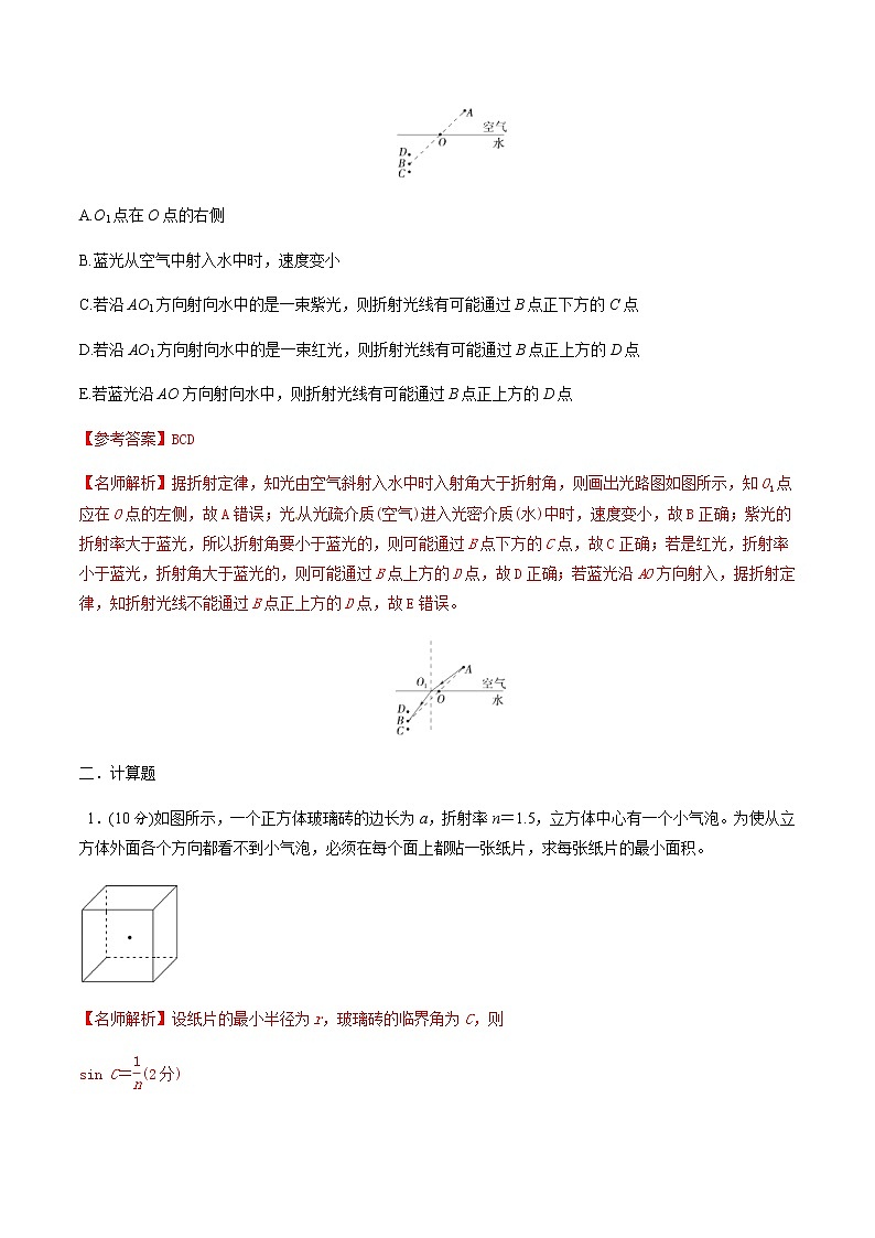 高考物理二轮考点精练专题15.7《与光的折射定律相关的选择题》（含答案解析）第3页