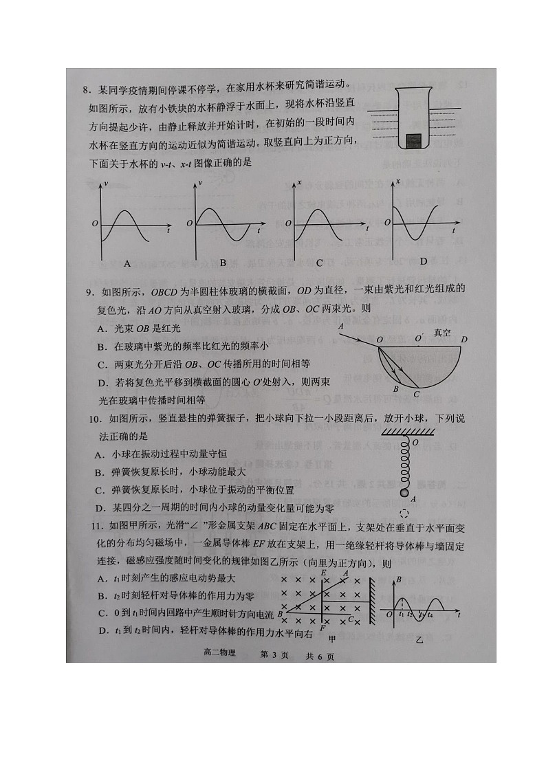 江苏省宿迁市2020-2021学年高二上学期期末考试物理试题（图片版）03