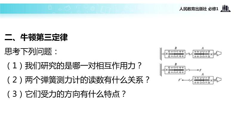 【教学课件】《牛顿第三定律》（物理人教必修1）第4页