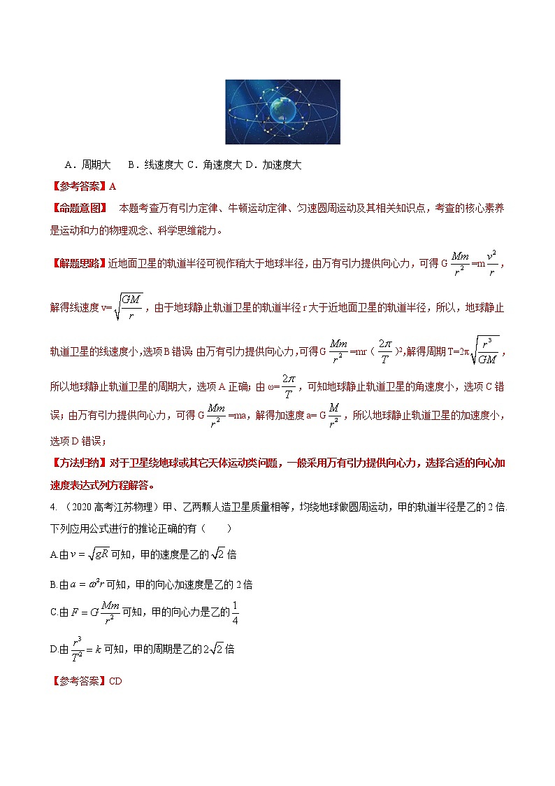 高考物理（15-20年）六年试题分类汇编  专题12 宇宙探测02