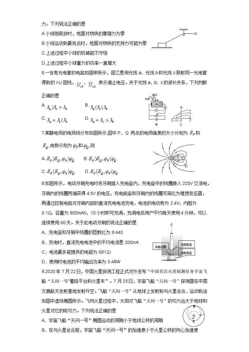 2021浙江省高考压轴卷：物理+答案解析02