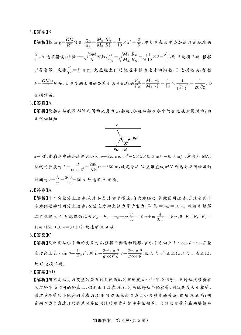河南省名校联盟2020-2021学年高一下学期期中考试：物理试题+答案（扫描版）02