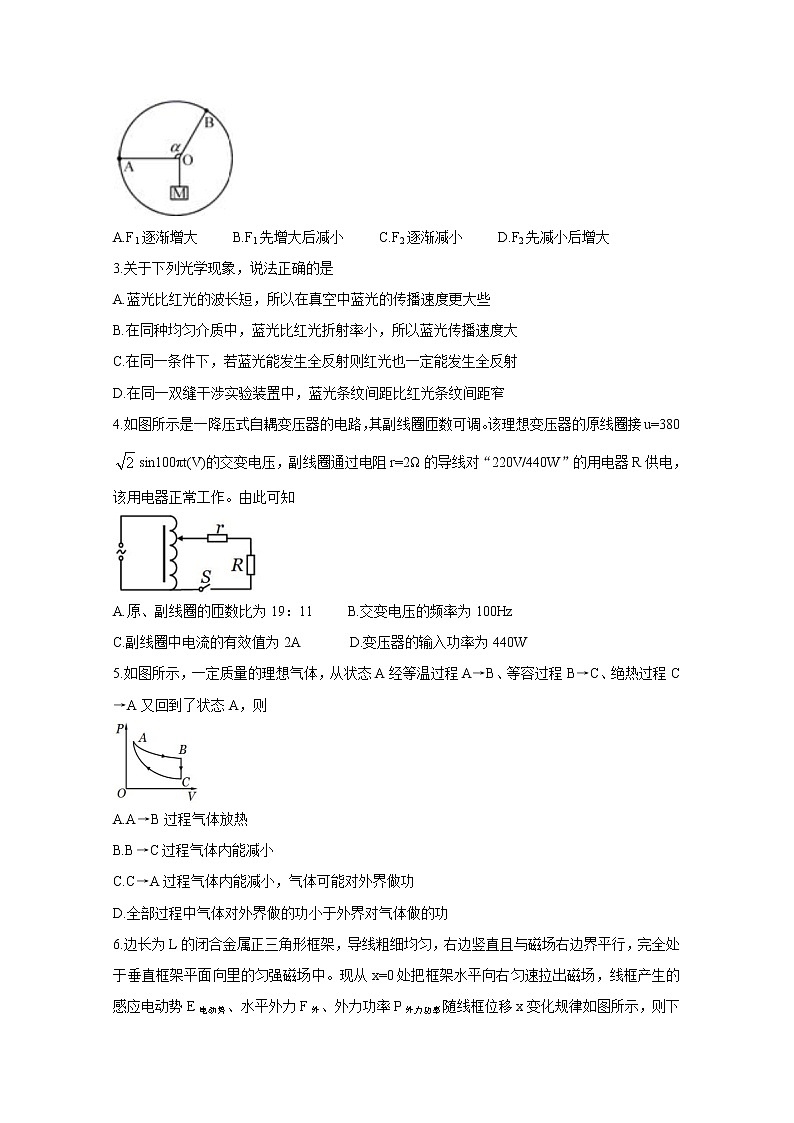 辽宁省丹东市2021届高三下学期5月总复习质量测试（二）（二模）：物理+答案02