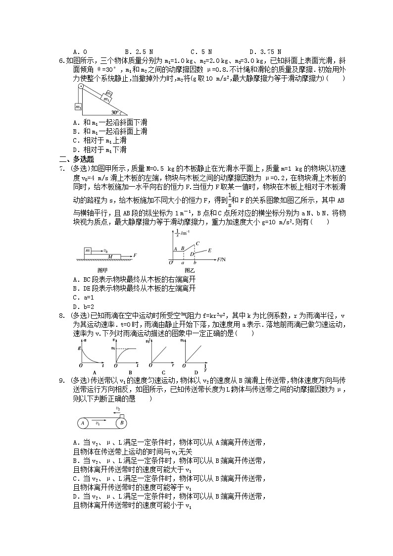 2021年高考物理三轮冲刺《牛顿运动定律》练习一（含答案详解）02