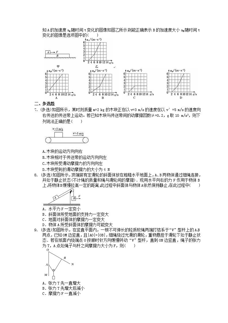 2021年高考物理三轮冲刺《力与物体平衡》练习一（含答案详解）02