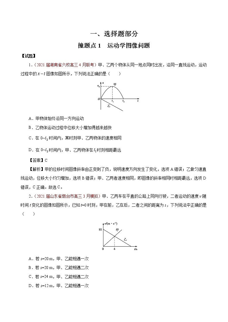 2021年撞上高考题：物理押题（一师一题押题精选押题考题猜测全视角）02