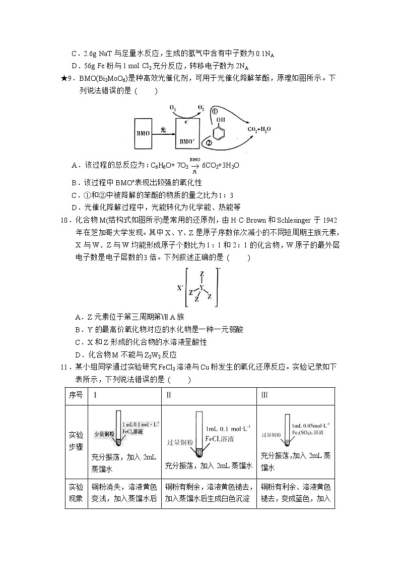 2021届山西省运城市新康国际实验学校高三第二学期5月份测试 理综第3页