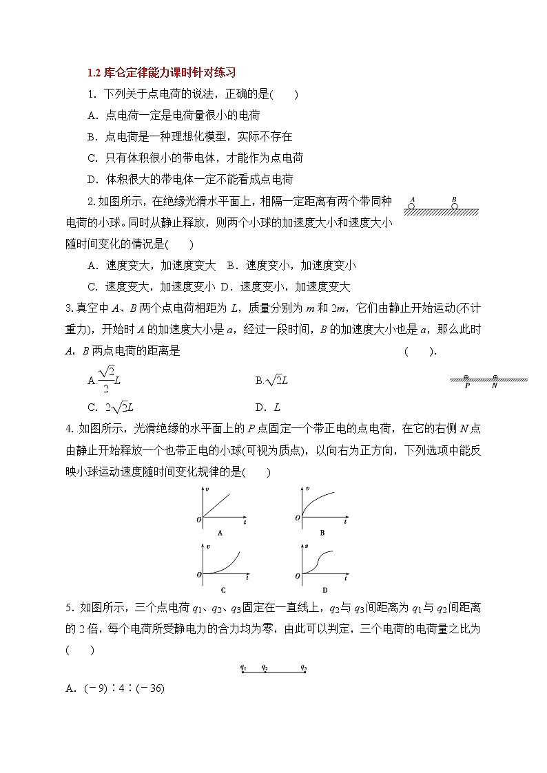 1.2库仑定律-能力课时针对练习—人教版高中物理选修3-101
