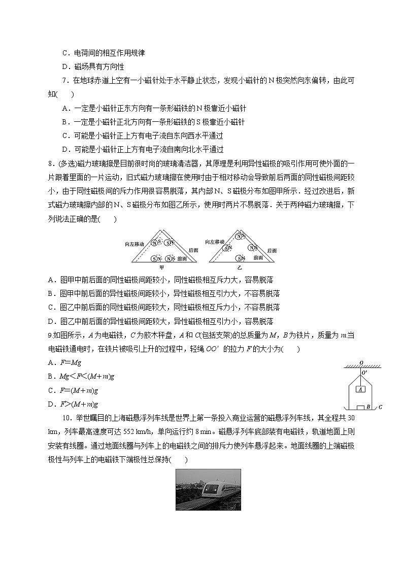 3.1磁现象和磁场-能力课时针对练习—人教版高中物理选修3-102