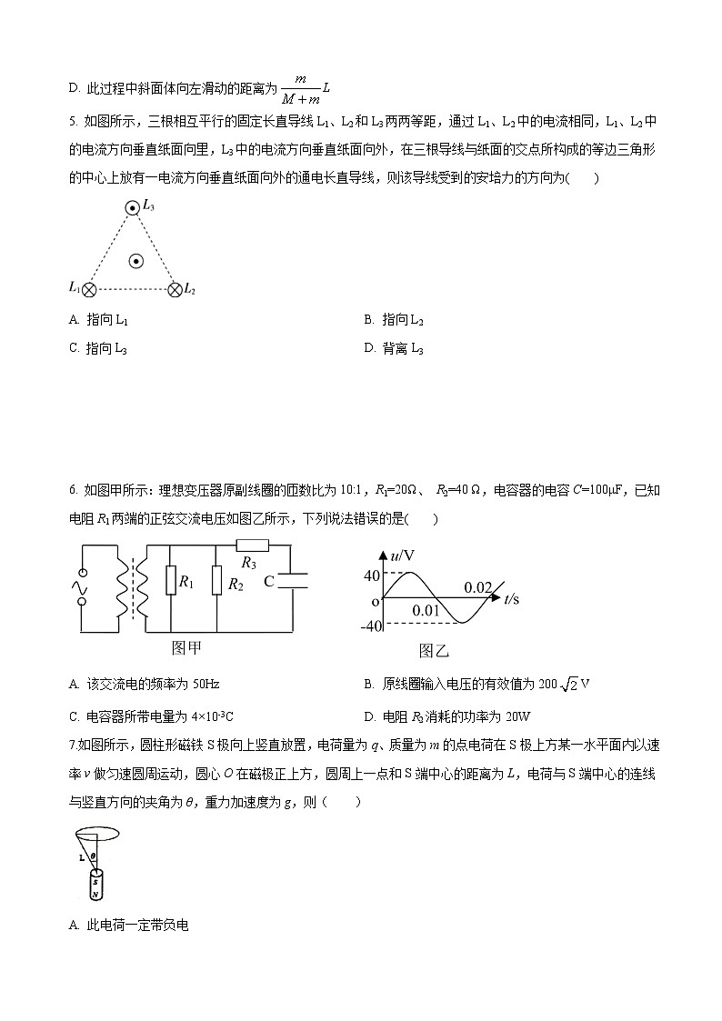 2021届辽宁省高三下学期4月高考模拟预测物理试题（20）03